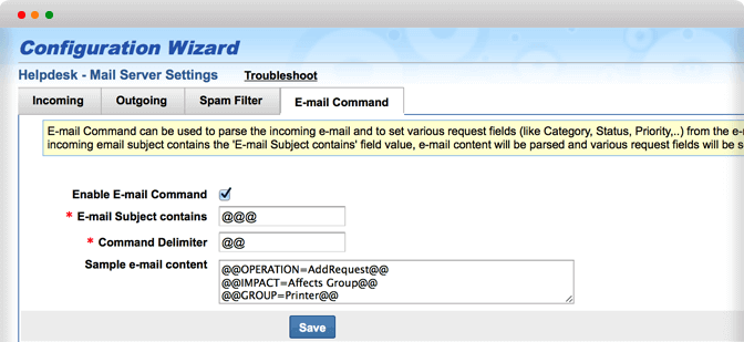 Help desk software with email Commends